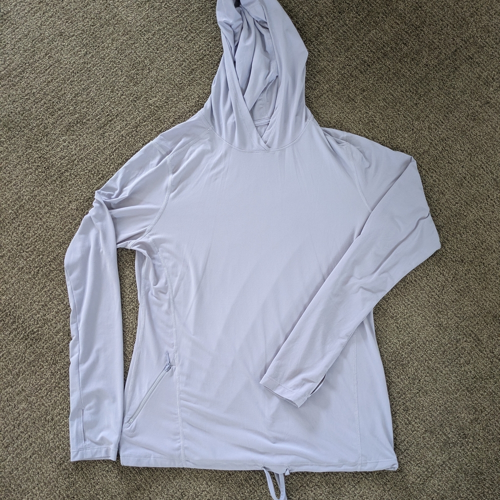 Light Gray Hooded Long Sleeve Top